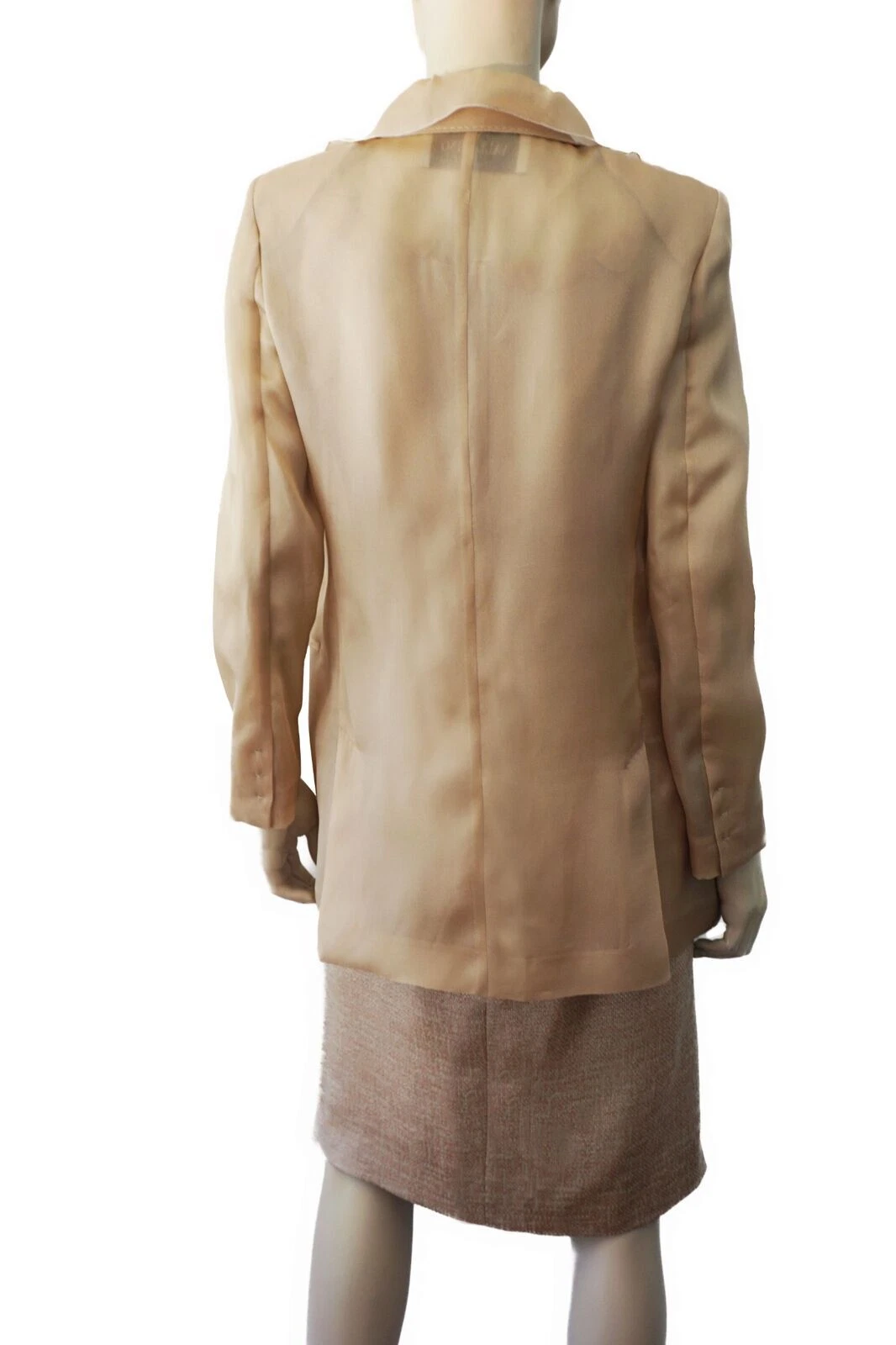 2 pezzi VALENTINO tg 8 abito plissettato lana seta e giacca organza arruffata