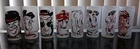 Vintage Federal Gay Fad 8 Pc Frosted Glass Set Rich Poor Beggar Thief Doctor