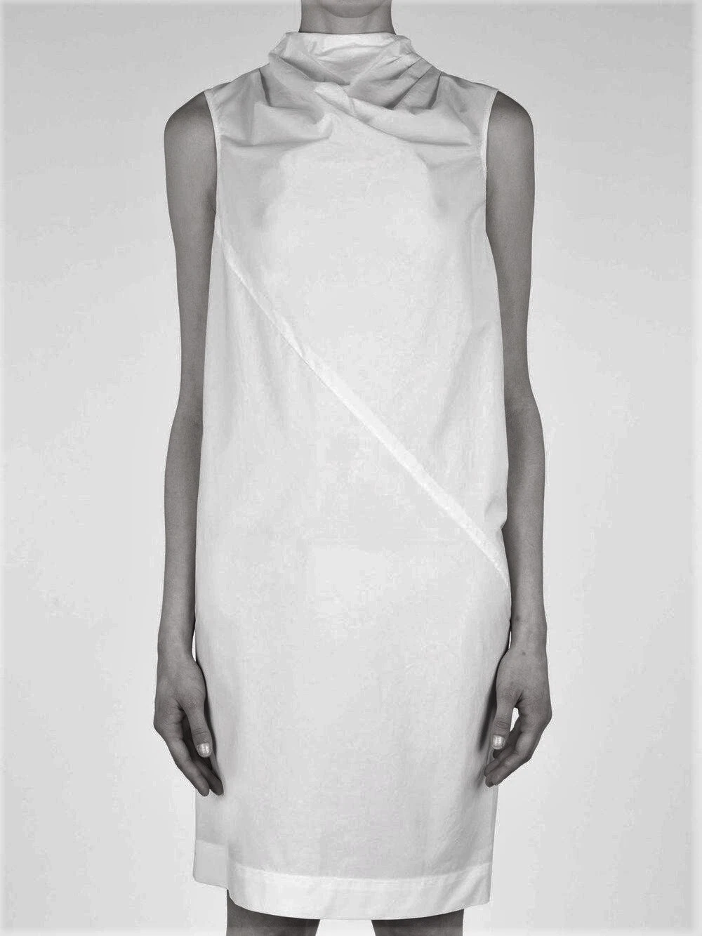 Camicia top camicetta RICK OWENS SS14 VICIOUS BONNIE TUNICA grigio abito cerniera cotone