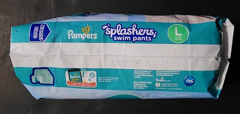 Pañales de natación Pampers Splashers pantalones desechables, grandes (31+ lb), Foto 3 de 3