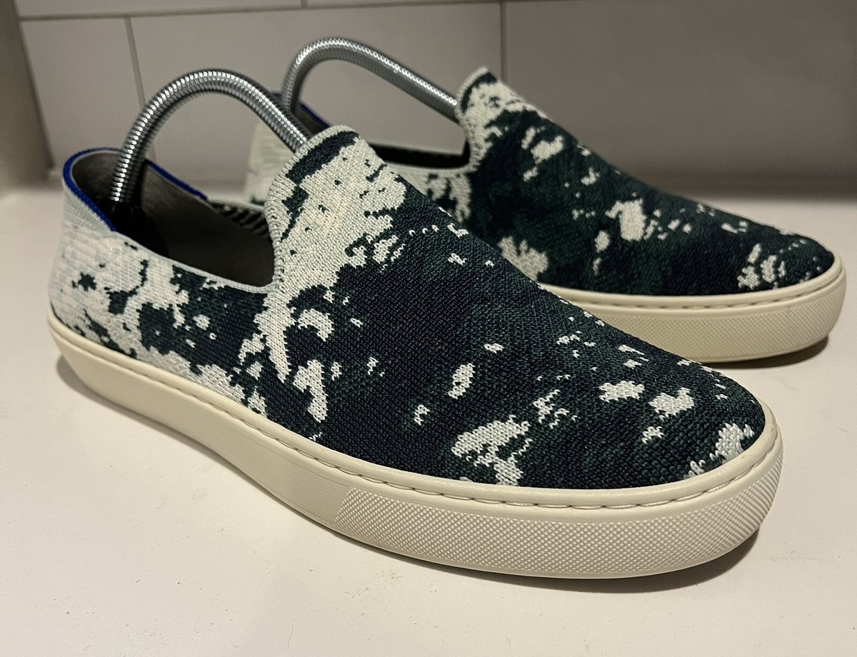 Rothy\'s Blue and White Artistic Loafers Rothys Sea Green Shibori Sneakers Shoes The Daily Driver in Blue Sea for Women | Rothy main image 2