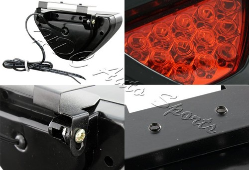 Universal F1 Style 12 Red LED Red Lens Bolt On Rear 3rd Brake Light Stop Lamp - Picture 2 of 4