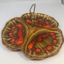Maddux of CA Vintage Mid-Century Ceramic Serving Snack Condiment Tray 12inch
