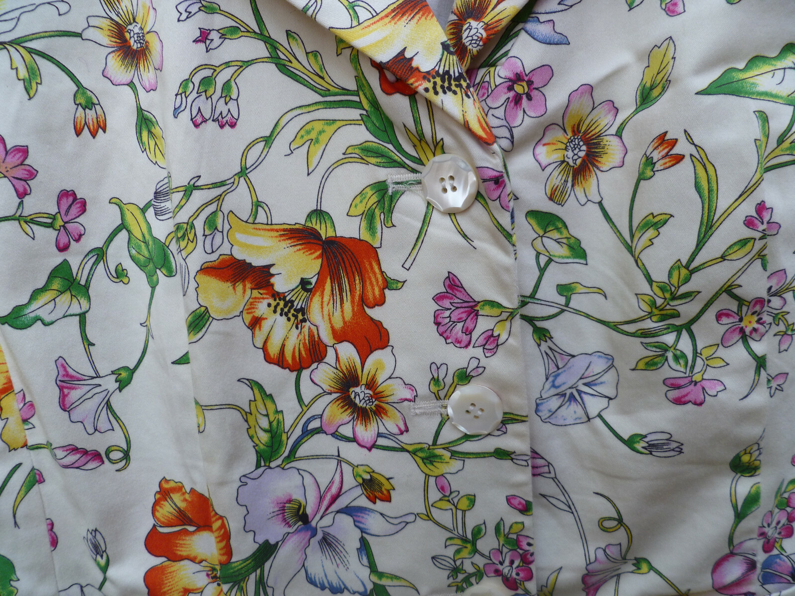 Multi-Colored Flora Print Light Summer Unlined Co… - image 2