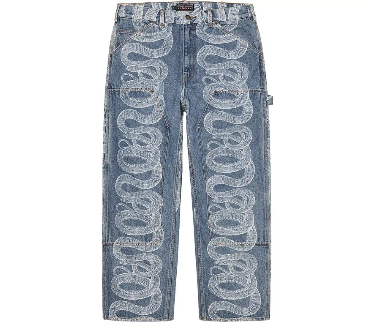 Pantalon de peintre en denim double genou Supreme X HYSTERIC GLAMOUR flambant neuf taille 32