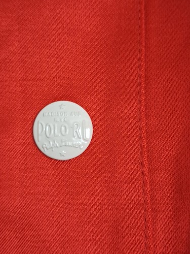 POLO RALPH LAUREN WOMEN'S SATIN "POLO BALL" VARSITY JACKET IN RED .SIZE L - Picture 5 of 7