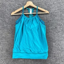 Ivivva Activewear Top Girls 12 Blue Sleeveless Racerback Round Neck