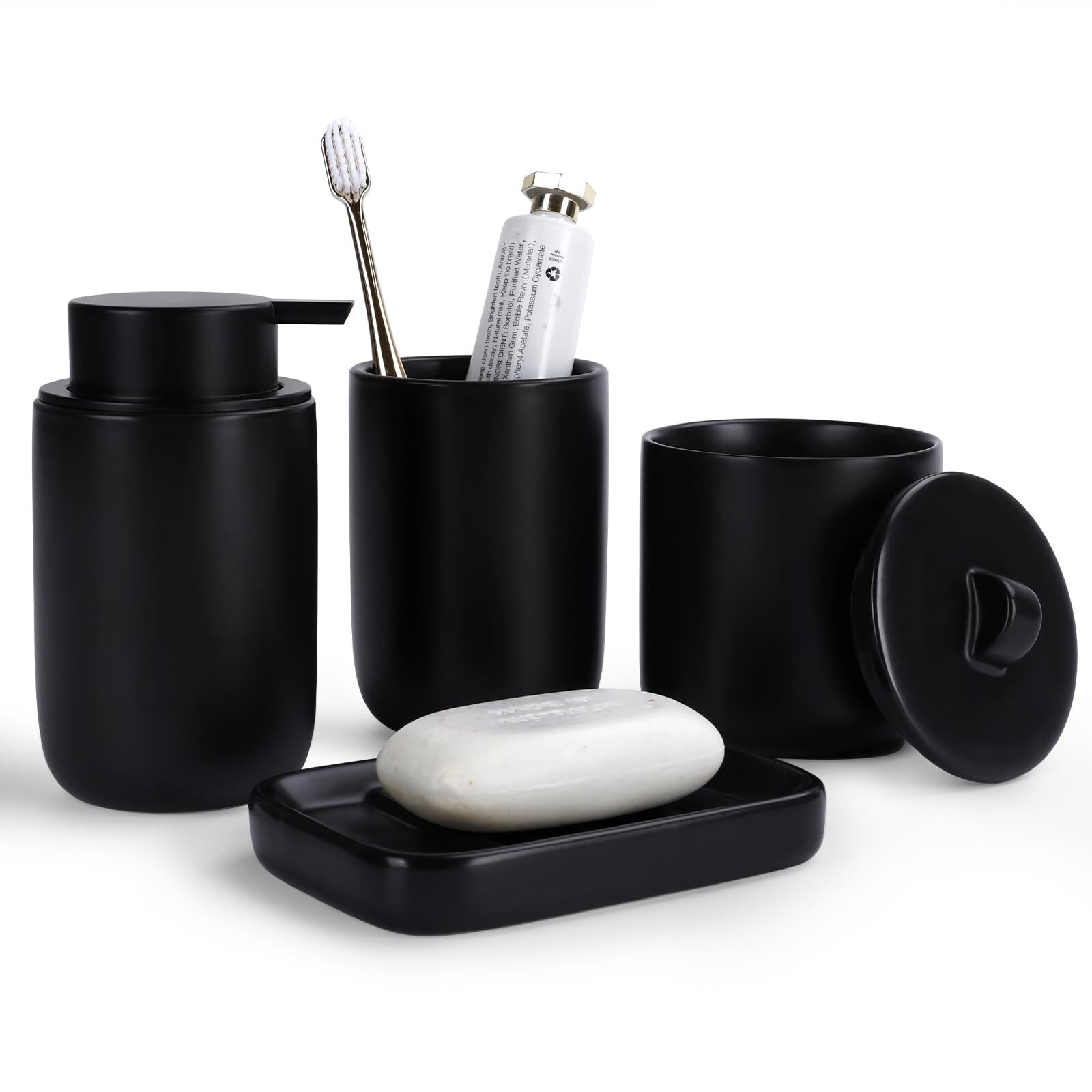 Ceramic Bathroom Accessories Sets - Black Bathroom Vanity Sets Accessories So...