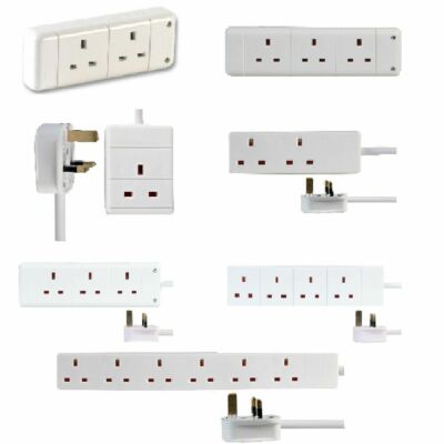Verlängerungskabel Kabel Elektrostecker Buchse UK Netz Strom 4 6 Gang