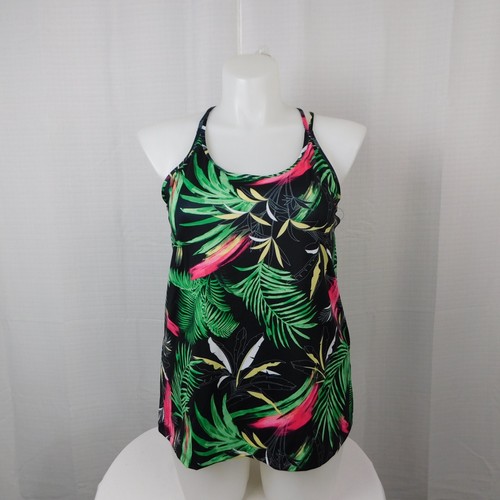 Ideology Pastel Palms Scoop-Neck Strappy Active Tank Top - Palms Black, 2XL #38 - Picture 4 of 9