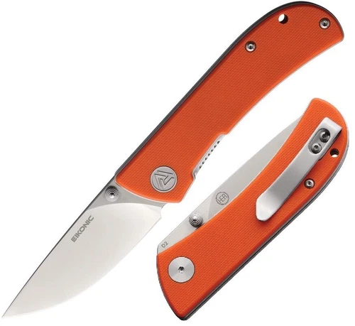 EIKONIC Fairwind Liner Folding Knife 2.75" D2 Tool Steel Blade Orange G10 Handle