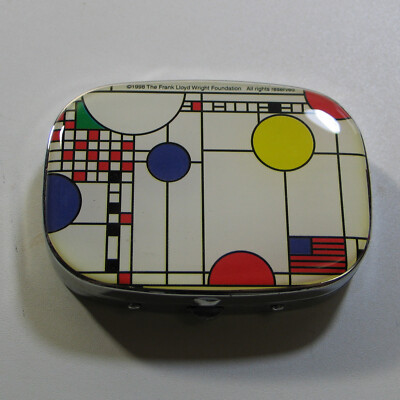 Vintage ACME Studio FRANK LLOYD WRIGHT ''Playhouse White'' Sewing Kit Or Pill Box