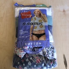 HANES NIP MICROFIBER BREATHE 6PK. BIKINIS UNDERWEAR LADIES SIZE 9 C7B