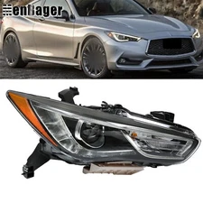 HID Xenon Headlight w/o AFS For 2016 17 18 Infiniti QX60 Right Side Chrome Lamp