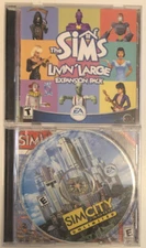 The SIMS SIM City 3000 Unlimited & Livin' Large PC GAME Expansion Pack CD w/code