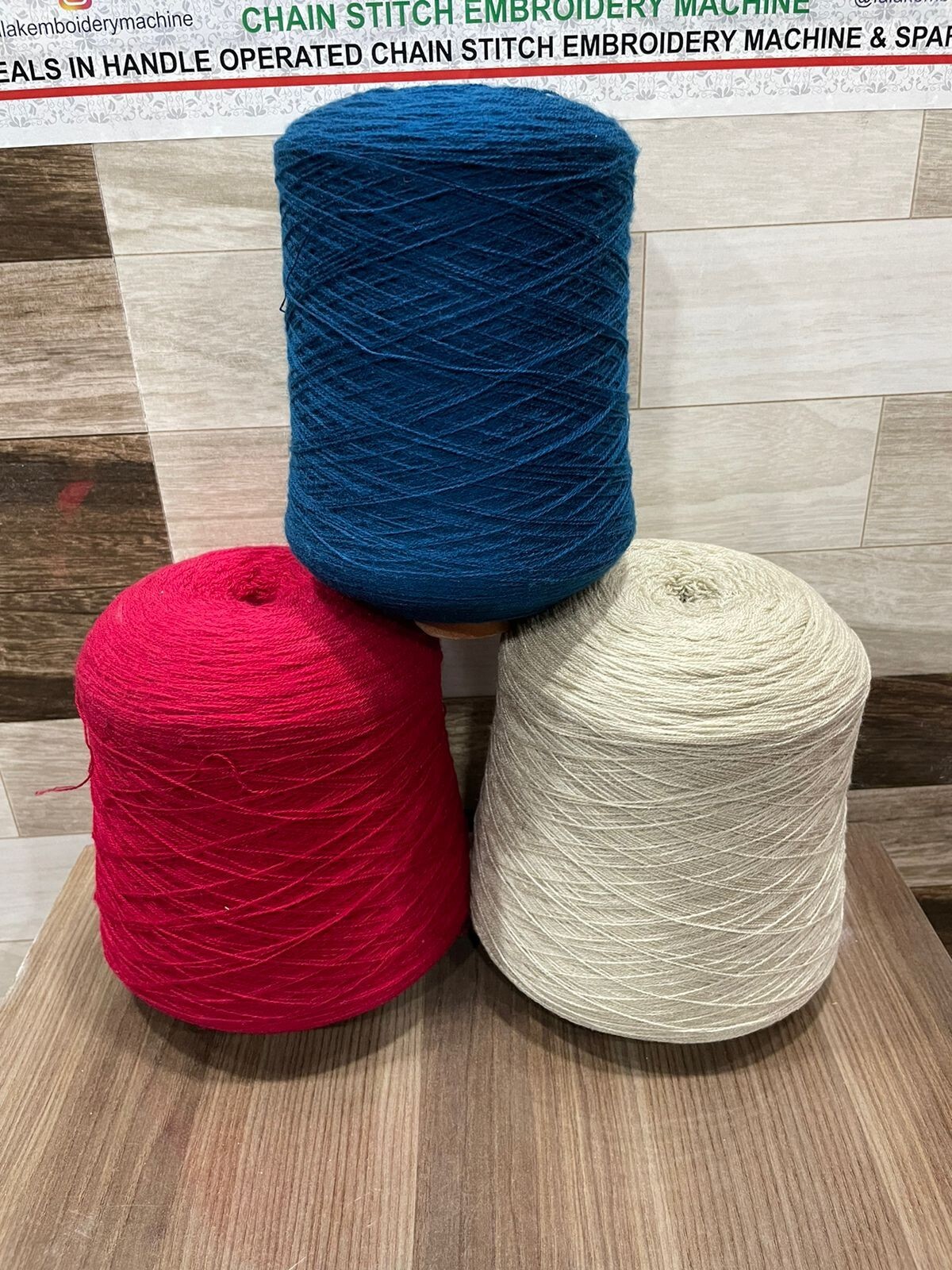 Thread Combo Wool  (red, Medium Blue ,light Gray) Free Shipp