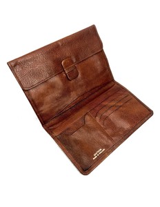 tan leather wristlet