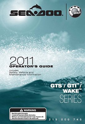 Sea-Doo Owners Manual Book 2011 GTS, GTI & WAKE SERIES