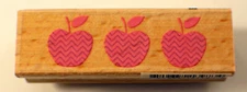Apple Trio Whimsical Dotted Hampton Art Studio G Wooden Rubber Stamp