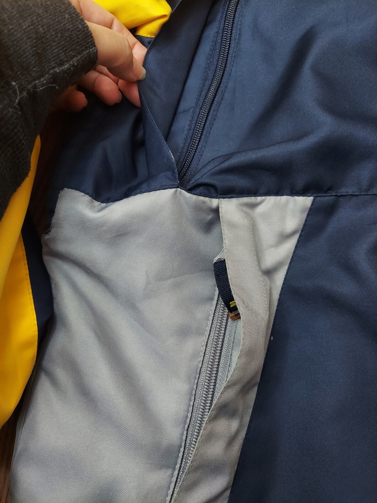 Starter Jacket Navy Yellow Gray Multi Zip Multi P… - image 3