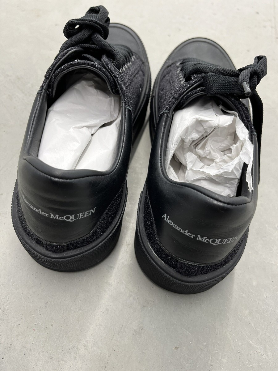 Alexander McQueen Deck Plimsoll Glitter Slip Onスニーカー Alexander McQueen Deck Plimsoll 682403 'Black Glitter