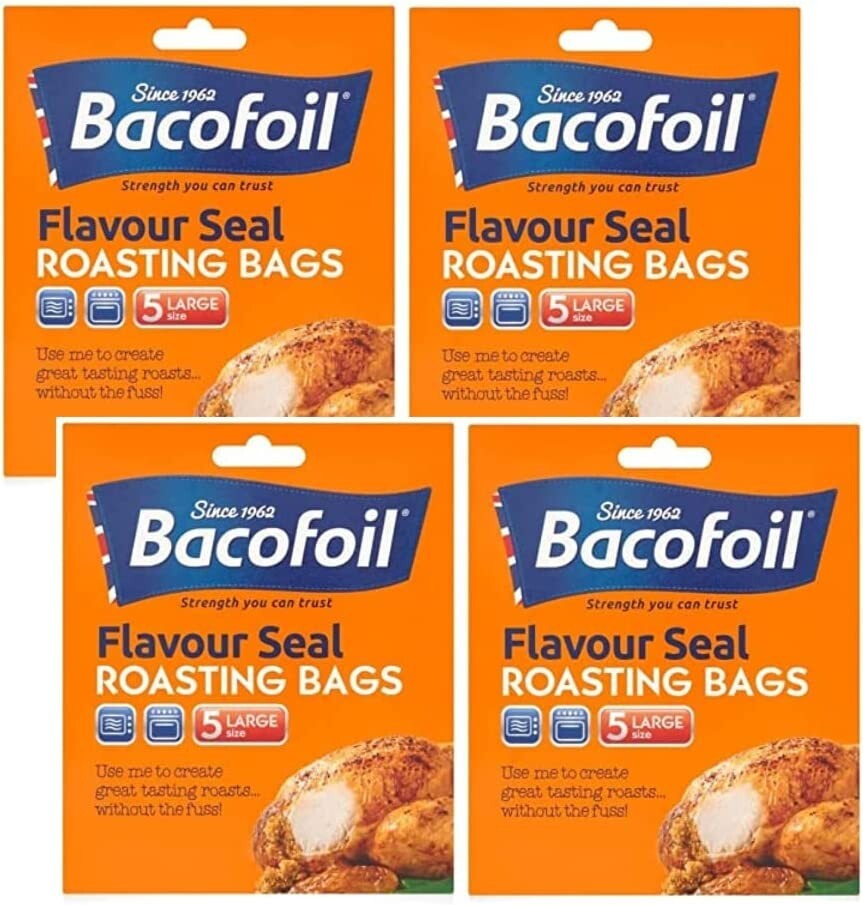 Bacofoil Flavour Seal Oven Roasting Bags 5 Large turkey Bags for Meat