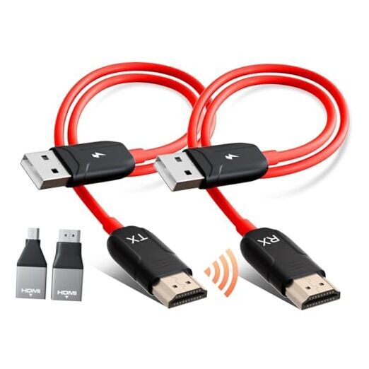 Wireless HDMI Transmitter and Receiver in Sleek Black Design