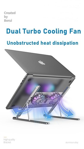 SeenDa Laptop Cooling Stand with 2 USB Fan Laptop Cooler Stand Pad - Picture 8 of 10
