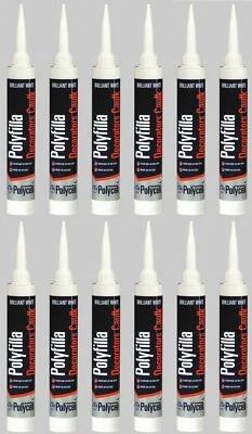 12x Polycell Polyfilla Painters Decorators Caulk Filler Sealant - 380ml - WHITE