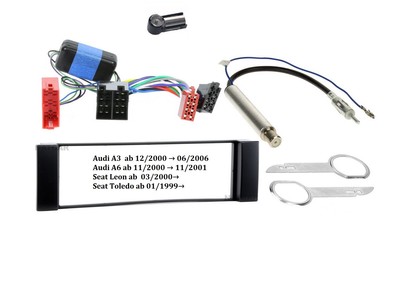 Einbaurahmen für Audi A3 A6 2000-/> Seat Leon Toledo 1999-/> Radioblende 1DIN