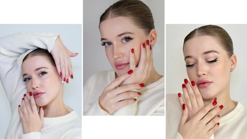 Artificiel Ongles À Coller 30 Pièce Rouge Bordeaux Brillant Press On Autocollant - Photo 3/4
