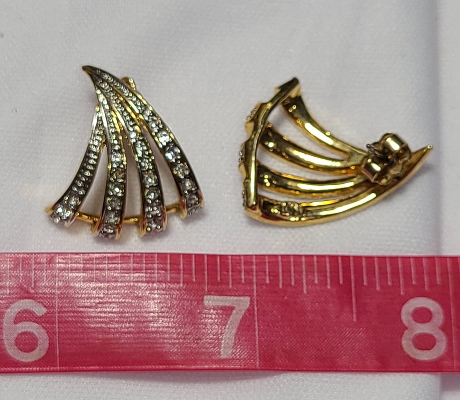 Vintage Gold KJL Kenneth Jay Lane Rhinestone Earr… - image 4