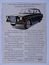 1969 Volvo 164 Vintage Poor Mans Rolls Royce Original Print Ad 8.5 X 11 1969 Volvo 164 Vintage Poor Mans Rolls Royce Original Print Ad 8.5 X 11