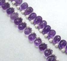 A Beautiful Amethyst Teardrop Shape Gemstone Beads Necklaces 18'' Girls  women