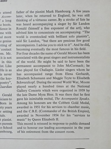 Gerald Moore - The Unashamed Accompanist, HMV Concert Classics Series, Vinyl Lp - Picture 19 of 19