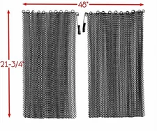 Jestesen Fireplace Black Mesh Replacement Curtain Screen 2 Panels 22" x 48" 