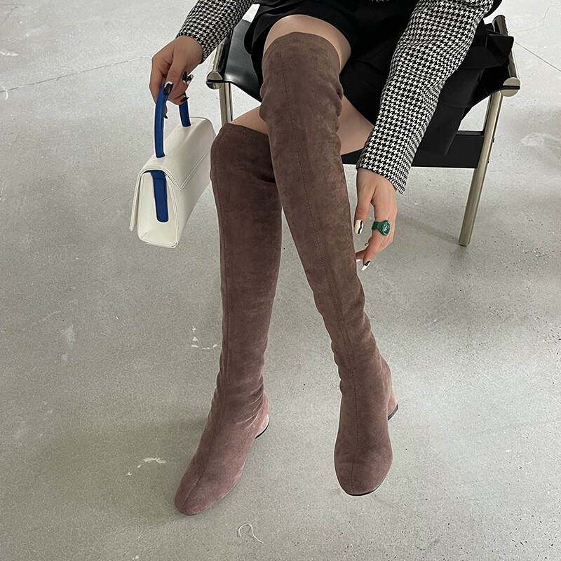 Women's Over the Knee Boots Faux Suede Slim Fit Leg Long Boots