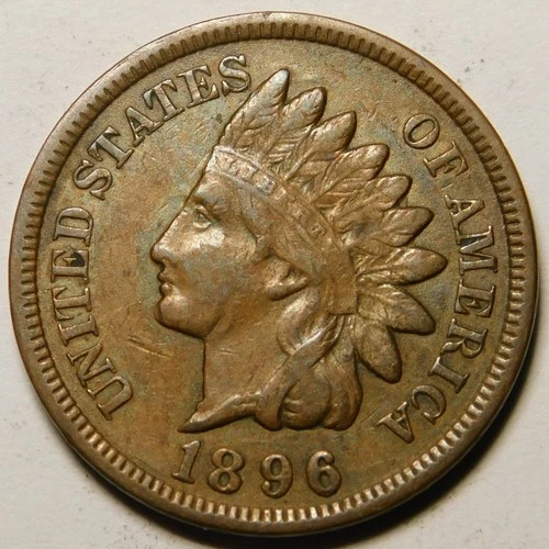 1896 Indian Head Cent Penny F-VF  "Actual Coin Pictured"