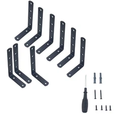 9 PCS 125x75x20mm Right Angle Flat Metal Bracket with Holes for Mending Wood