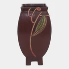 Roseville Futura Red 1928 Art Deco Pottery Chinese Footed Ceramic Vase 430-9