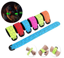 2x LED Armbands USB Rechargeable Reflective Running Gear High Visibility