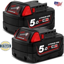 2PACK 5.0 AH Extended Capacity For Milwaukee M18 18V Lithium Battery 48-11-1860