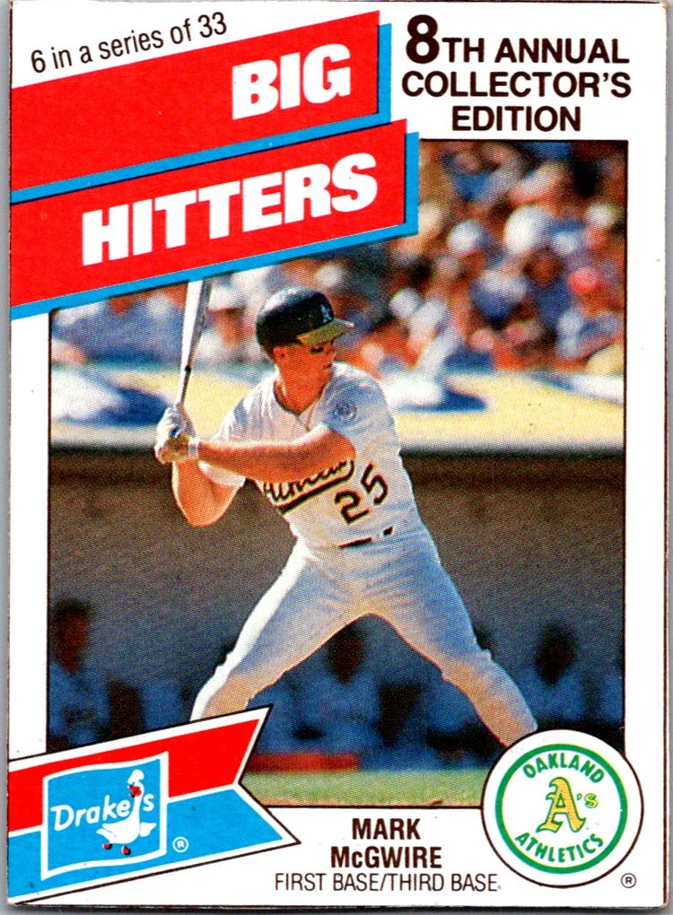 Mark McGwire 1988 Drake's Big Hitters / Super Pitchers #6 Oakland Athletics