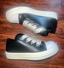 Black & White Low Top Lace-Up Athletic Sneake...