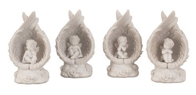 2 Stück Engel in Flügel Figuren je 12 cm Engelfigur Hochzeit Geburt Taufe Deko