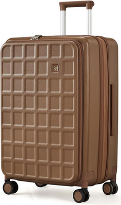 28'' Expandable Checked Luggage with Spinner Wheels & TSA Lock - Chocolate Brown