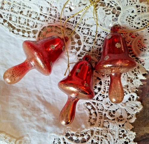 Mushroom Christmas Ornaments Acrylic with Stencil Dots Box of 3 NEW Target