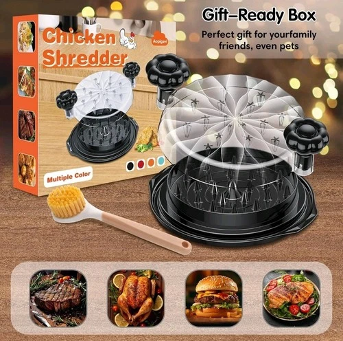 10'' Chicken Shredder Tool - Ergonomic, BPA-Free Meat & Veggie Grinder with Brus