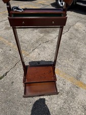 Vintage Bombay Company Mahogany Wood Valet Stand Butler Suit Hanger