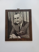 Vintage framed autographed portrait of Lyndon B. Johnson